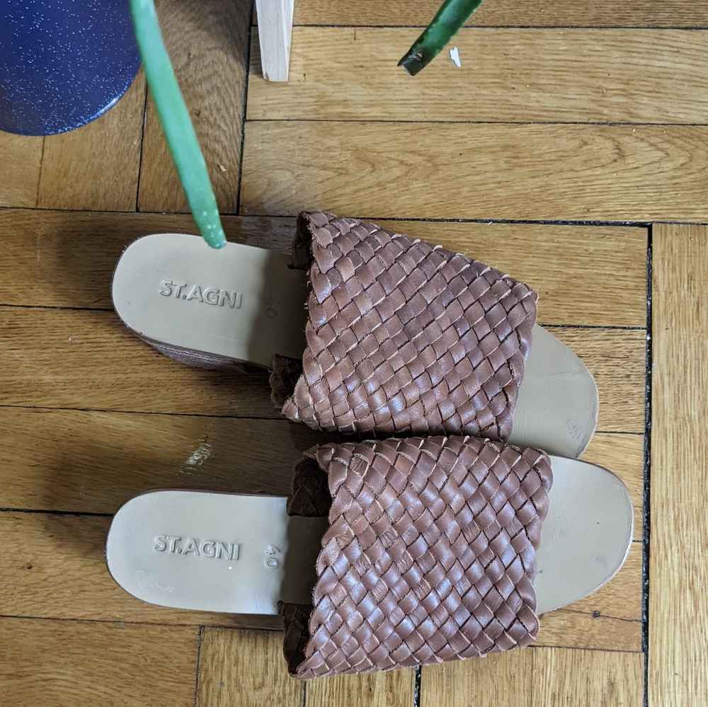 St Agni Woven Slip Ons Mule Size 40